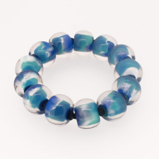 Bracelet Blue Lagoon - Elastic band (Bead size  4) (L)