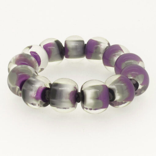 Bracelet Violet Cloud - Elastic band (Bead size  4) (L)