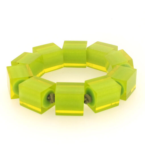 Bracelet Green Elastic Band - Cube Size 4 (M)