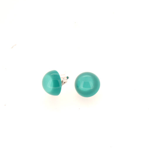 Earrings Round Turquoise - Clip (Ø 2.2cm)