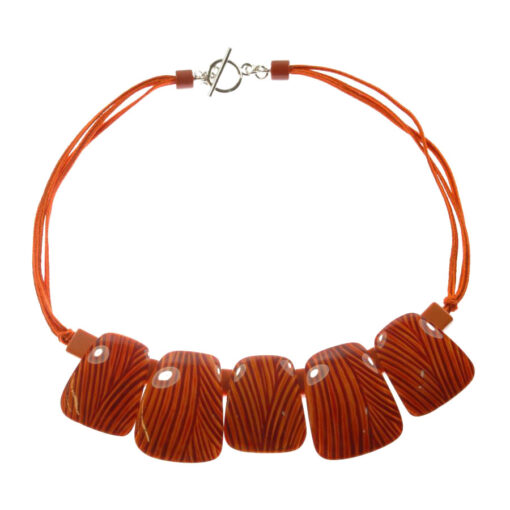 Necklace Orange T-bar (50cm)