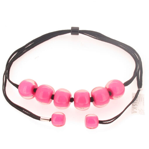 Necklace Pink - Bead size 3 (Adjustable)
