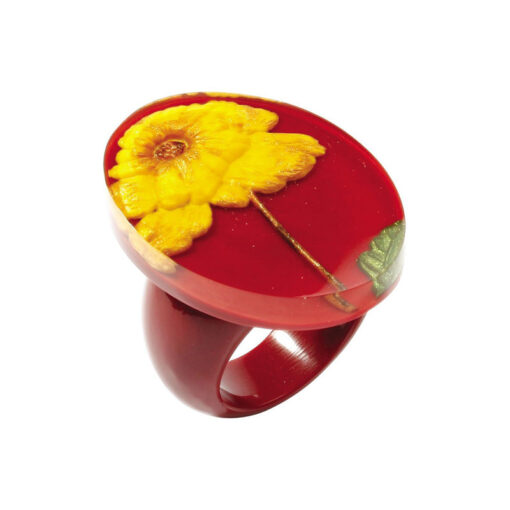 Ring Red Flower (30mm x 22mm)