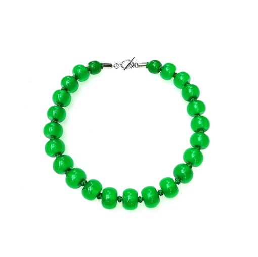 Necklace Vivid Green T-Bar 52cm (Bead size 4)