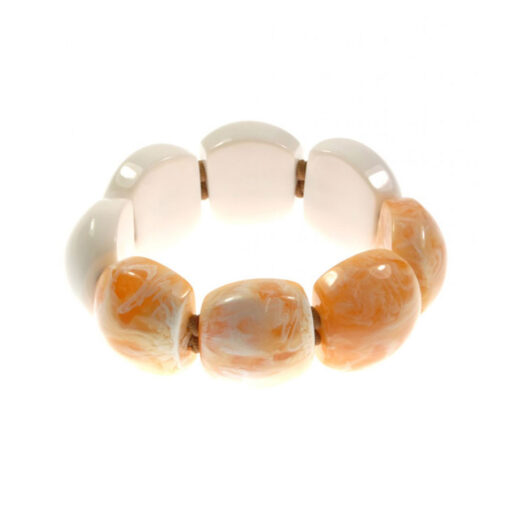Bracelet Cream Elastic Band (L) - Bead Size 3