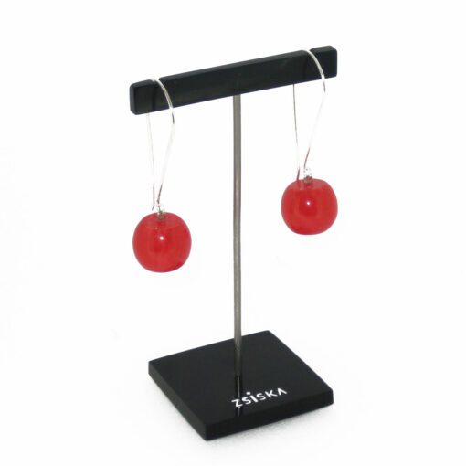 Earrings Red Marble Bead size 5