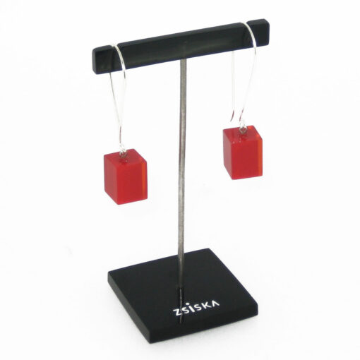 Earrings Square Red - Cube size 4