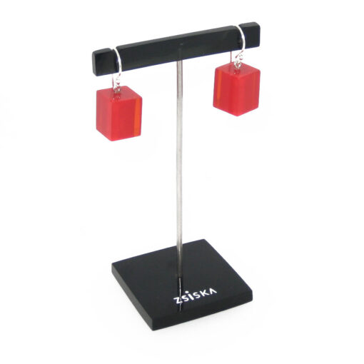 Earrings Square Red - Cube size 4