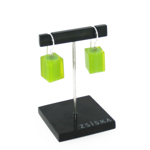 Earrings Square Green - Cube size 4