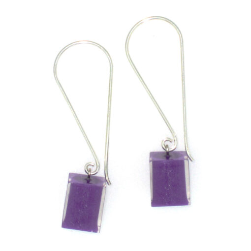 Earrings Square Purple - Cube size 4