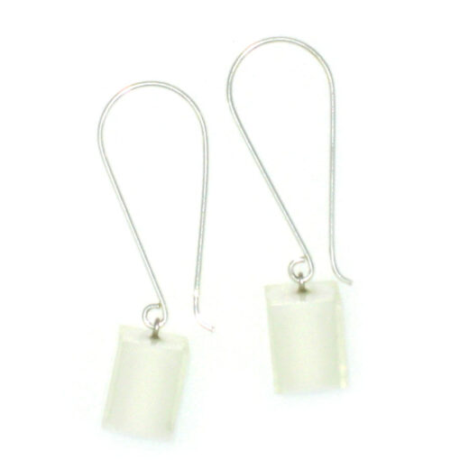 Earrings Square Solid White - Cube size 4