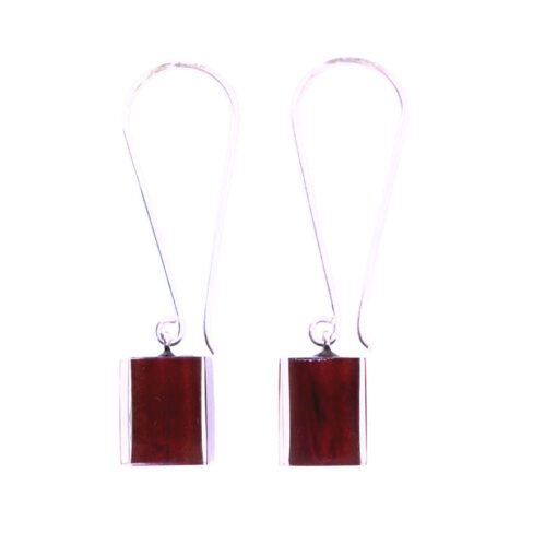 Earrings Square Burgundy - Cube size 4
