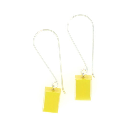 Earrings Square Sunshine Yellow - Cube size 4