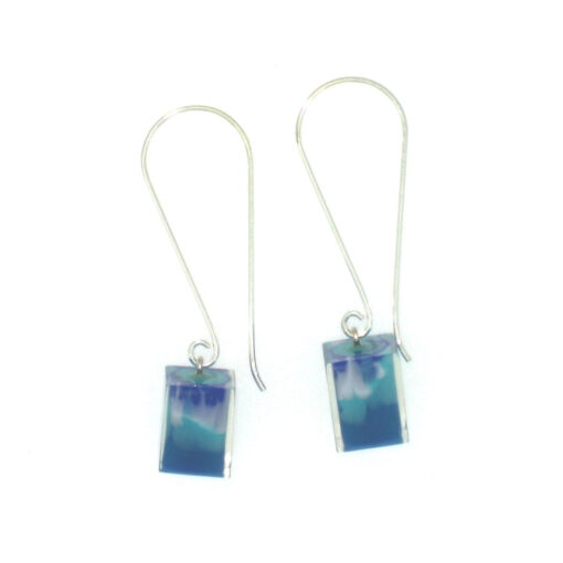 Earrings Square Blue Lagoon - Cube size 4