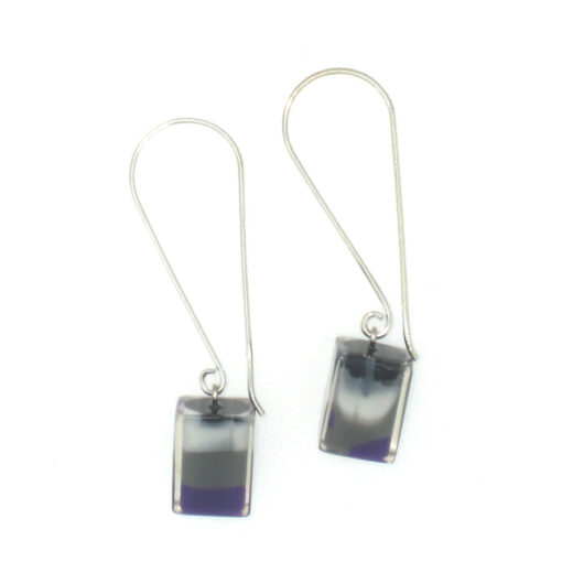 Earrings Square Violet Cloud - Cube size 4