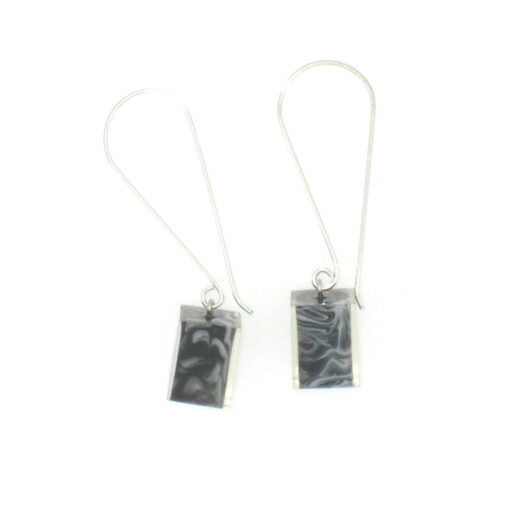 Earrings Square Grey Marble - Cube size 4