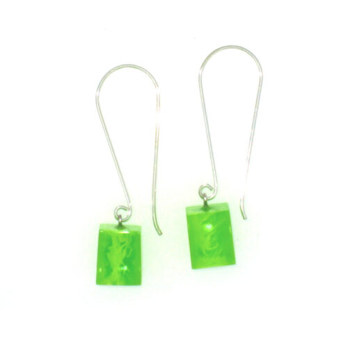 Earrings Square Lime Green - Cube size 4