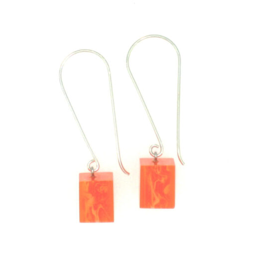Earrings Square Orange - Cube size 4