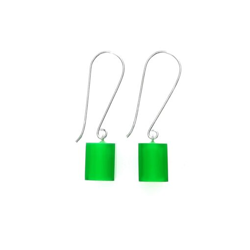 Earrings Square Vivid Green - Cube size 4