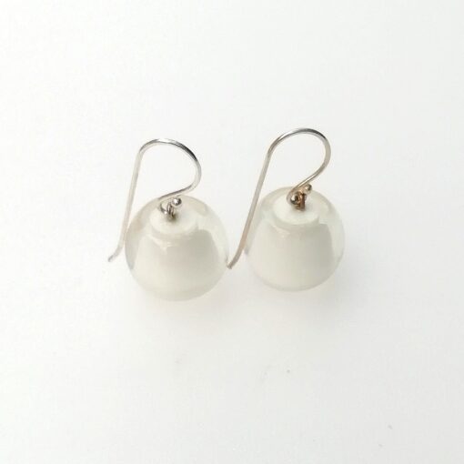 Earrings Solid White Short Hook - Bead size 5
