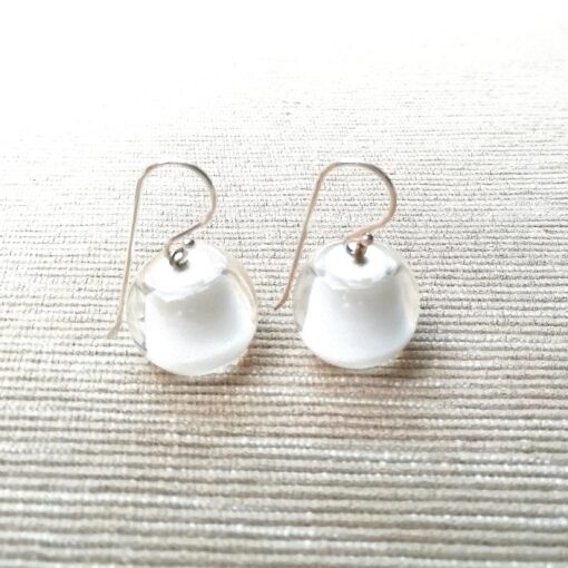 Earrings Solid White Short Hook - Bead size 5 - Image 3