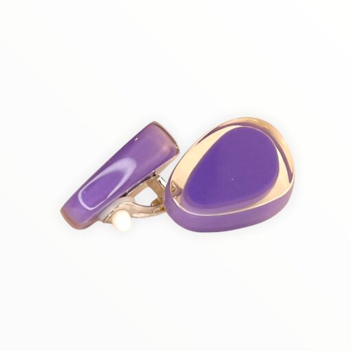 Earrings Purple Melody Clip (30mm Tall)