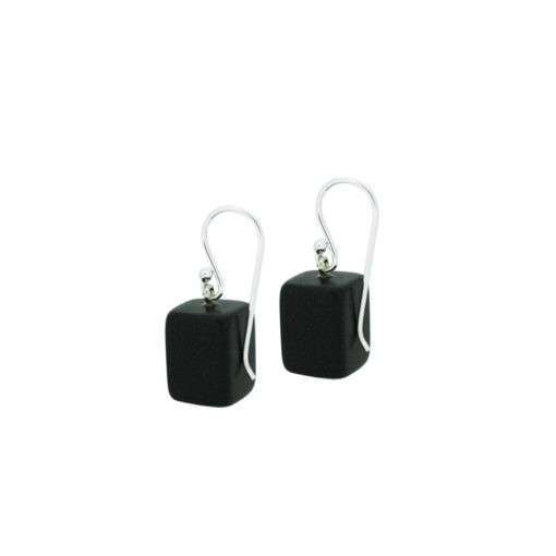 Earrings Square Matt Black - Cube size 4