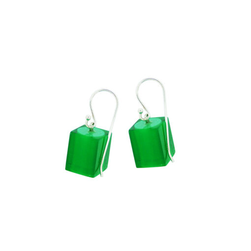 Earrings Square Vivid Green - Cube size 4