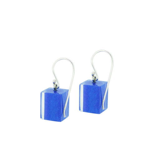 Earrings Square Vivid Blue - Cube size 4