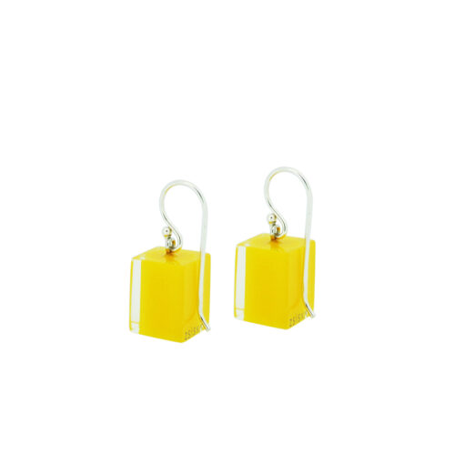 Earrings Square Yellow - Cube size 4