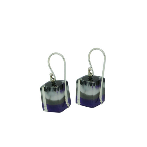 Earrings Square Violet Cloud - Cube size 4