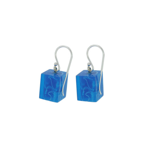 Earrings Square Blue - Cube size 4