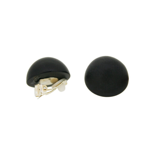 Earrings Round Matt Black - Clip (Ø 2.2cm)