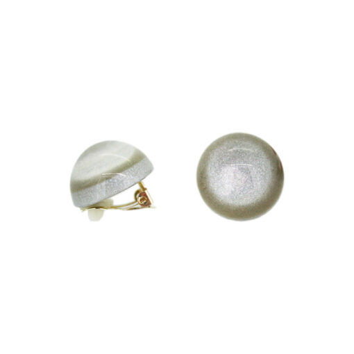 Earrings Bead Light Grey - Clip (Ø 2.2cm)