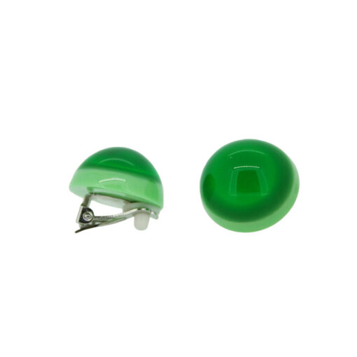 Earrings Round Vivid Green - Clip (Ø 2.2cm)