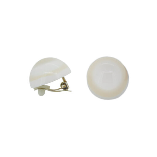 Earrings Solid White - Clip (Ø 2.2cm)