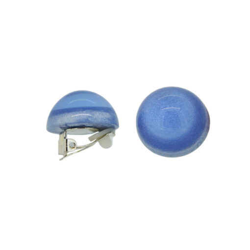 Earrings Round Sky Blue - Clip (Ø 2.2cm)