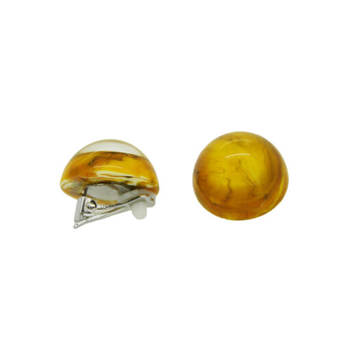 Earrings Yellow Marble - Clip