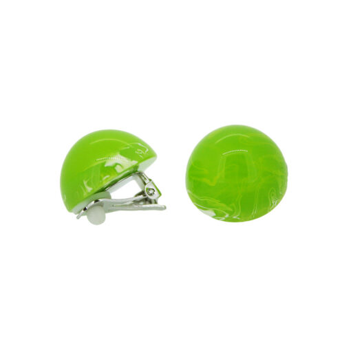 Earrings Round Lime Green - Clip (Ø 2.2cm)