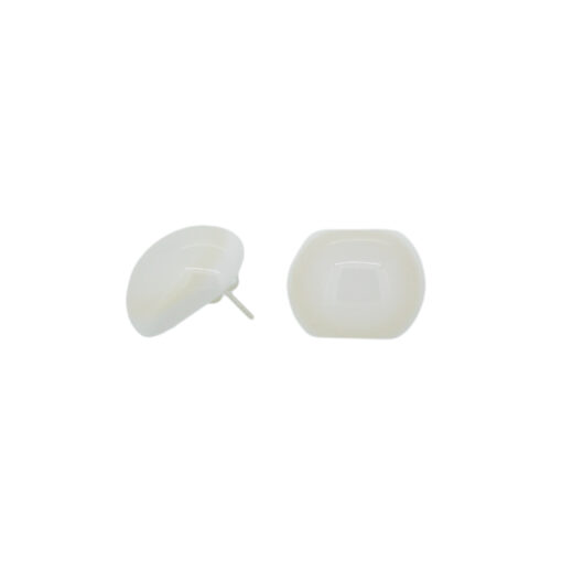 Earrings Solid White - Stud (21mm Tall - Bead Size 3)