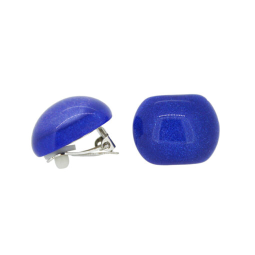 Earrings Vivid Blue - Clip (21mm Tall - Bead Size 3)