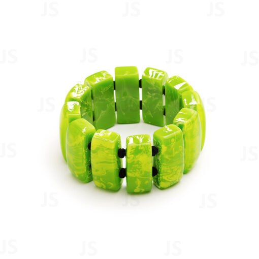 Bracelet Lime Green Marble - Elastic Band (M)