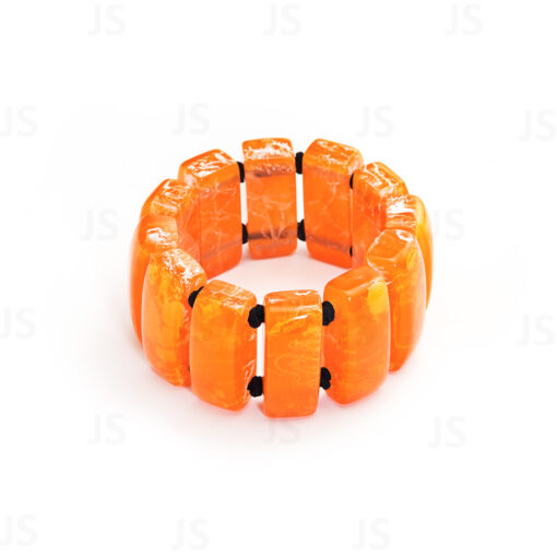 Bracelet Orange Marble - Elastic Band (M)