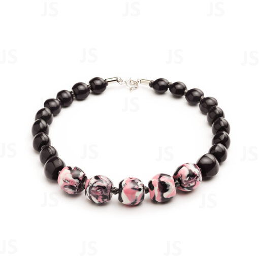 Necklace Black Purple T-Bar (58cm)