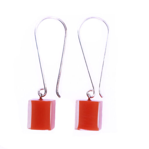 Earrings Square Tangerine - Cube Size 4
