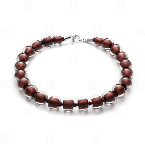 Necklace Burgundy T-Bar 52cm (Bead size 4)