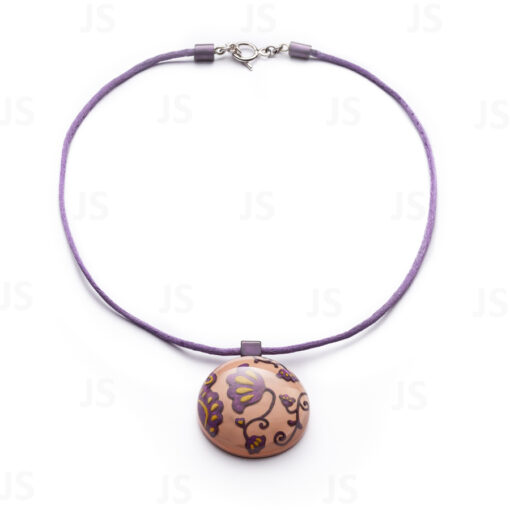 Necklace Blossom Purple/Pink T-Bar (35mm Tall)