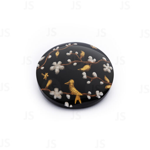 Brooch Black/Gold/White (47mm Diameter)