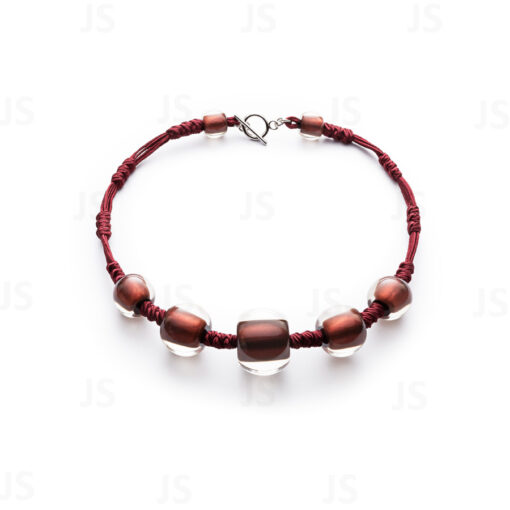 Necklace Burgundy T-Bar (52cm) Bead Size 1-3