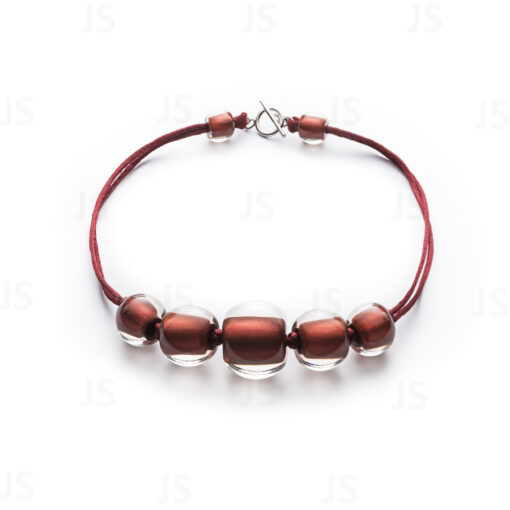 Necklace Burgundy T-Bar (52cm) Bead Size 1-3